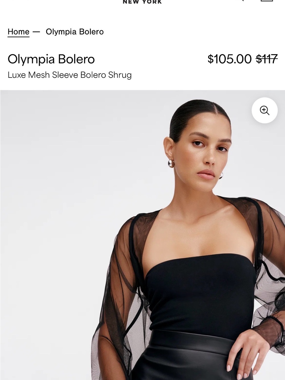 Olympia Sheer Mesh Sleeve Bolero Shrug - Black